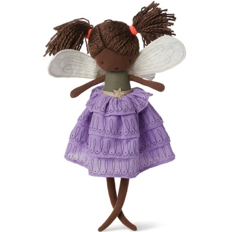 - Poupée souple fée Féline avec robe parme (35 cm)