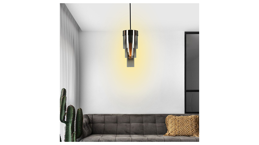 Lampa wisząca Grans szklana czarny chrom