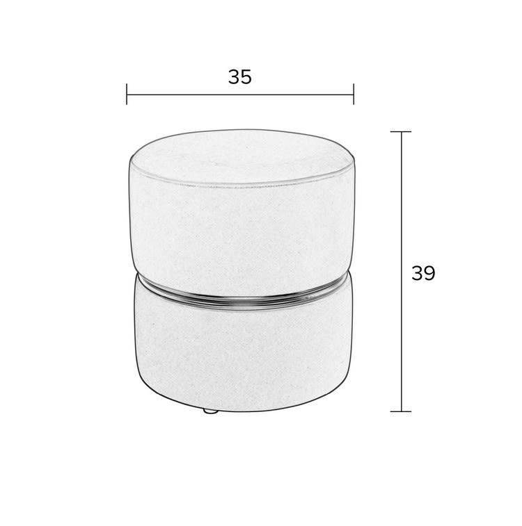 ART DECO - Tabouret pouf velours orange