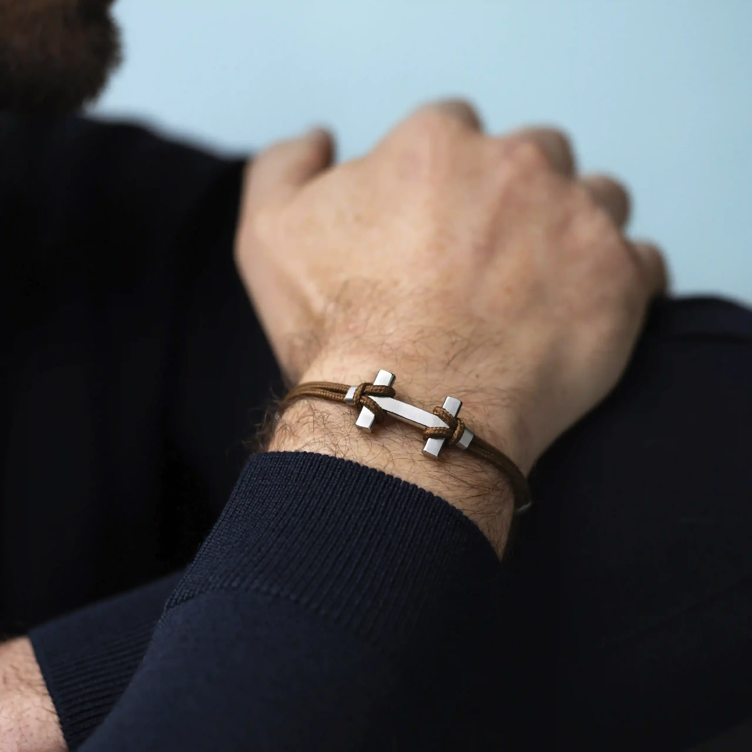 BRACELET AMARRAGE – ACIER – BRUN