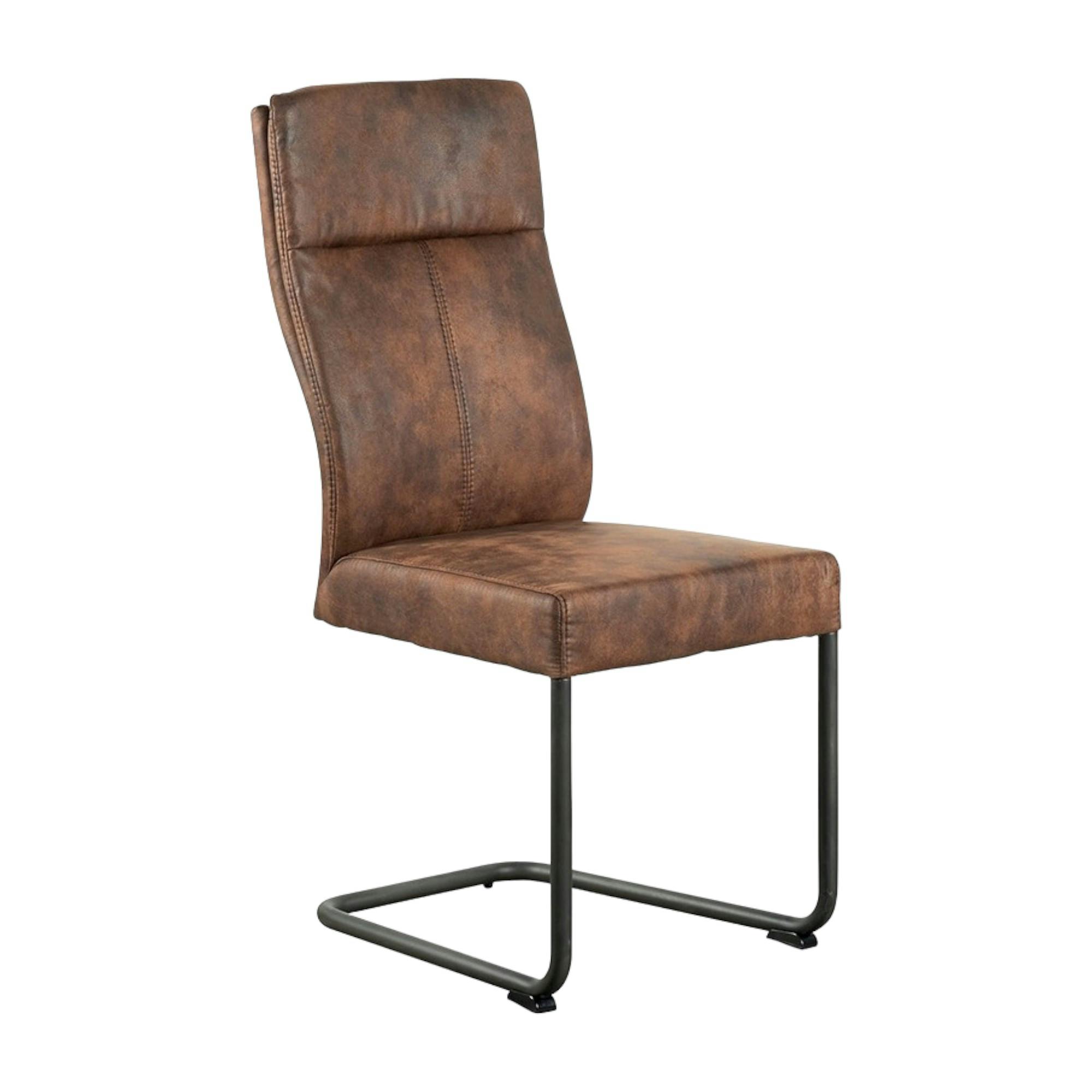Chaise rembourrée havane en microfibre