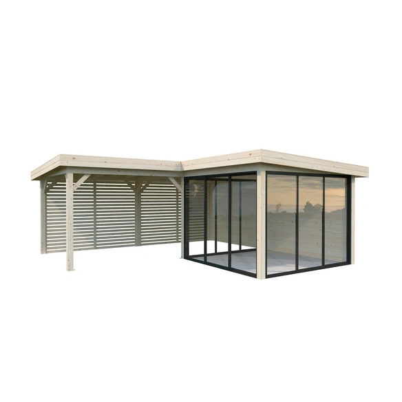 Pavillon »Lenna«, Aufstellmaße BxTxH: 628 x 628 x 245 cm, unbehandelt, Holz