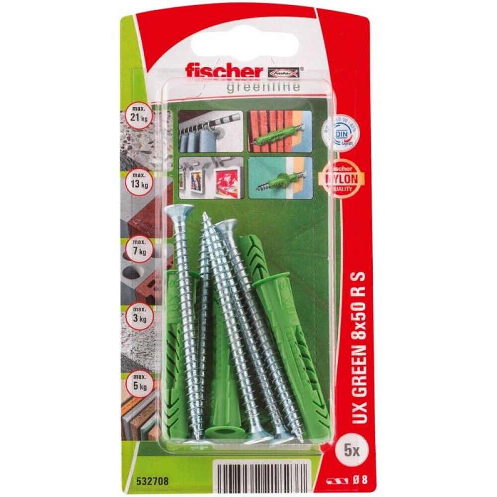 UNIVERSALPLUGG FISCHER 8X35MM SKRUE 5 STK