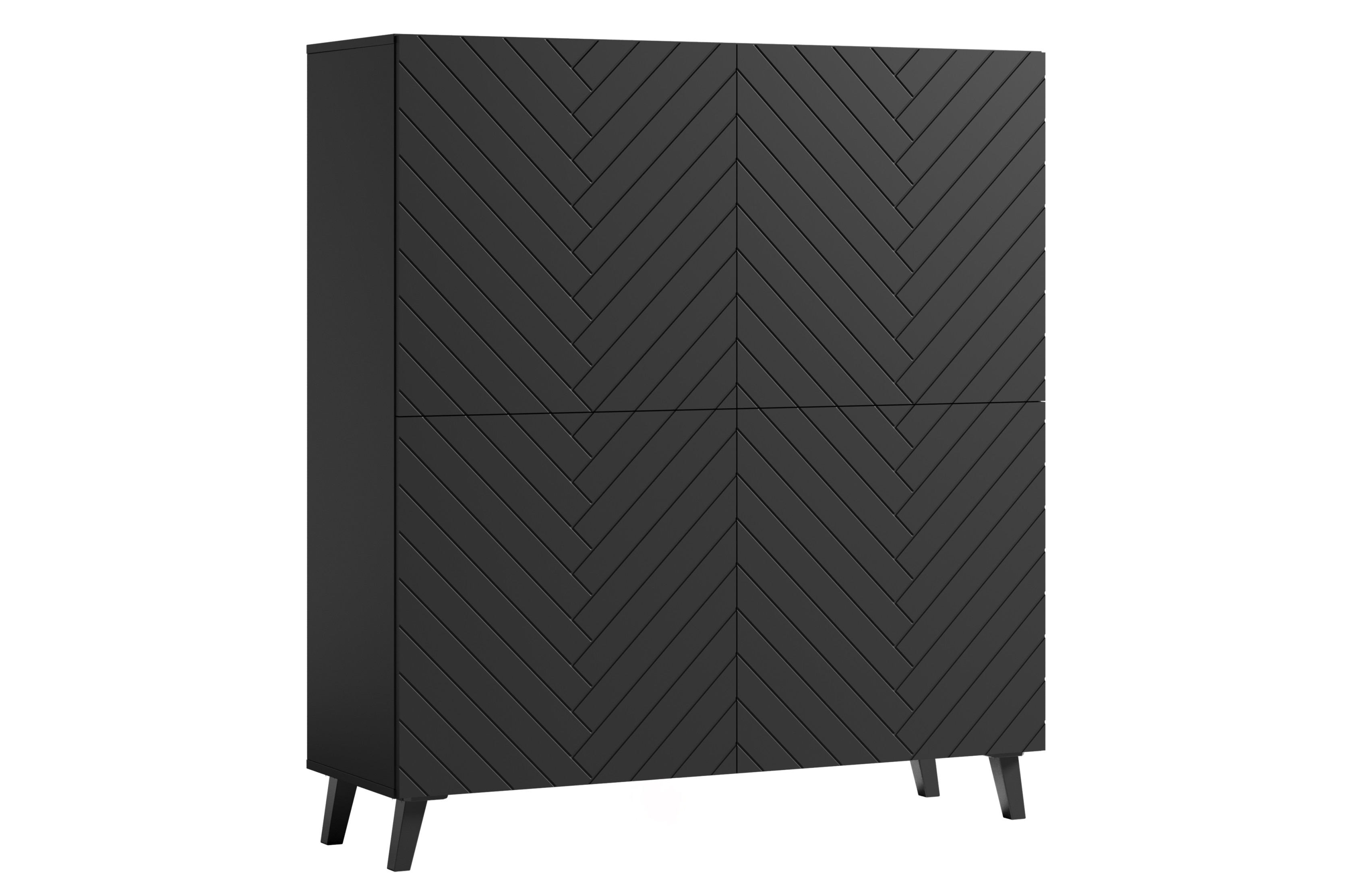 Komoda LOKET 120 cm czarny/czarny MDF wzór M3