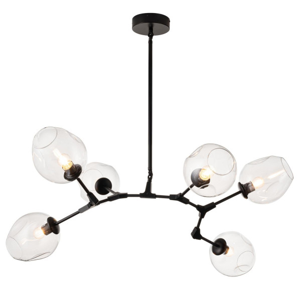 LAMPA WISZĄCA MODERN ORCHID-6 130cm bursztyn czerń