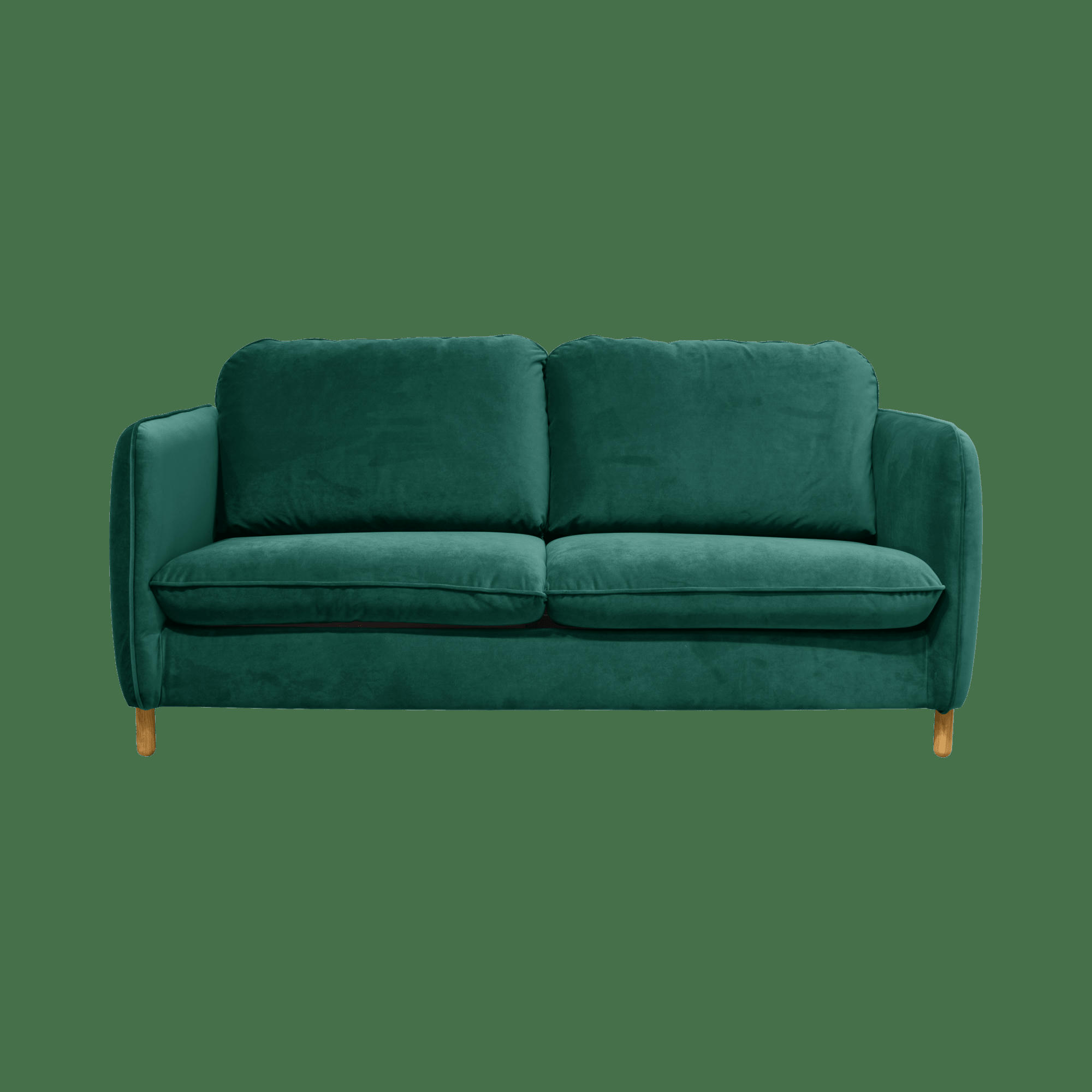 PORTIMO - Canapé convertible en velours 3 places vert