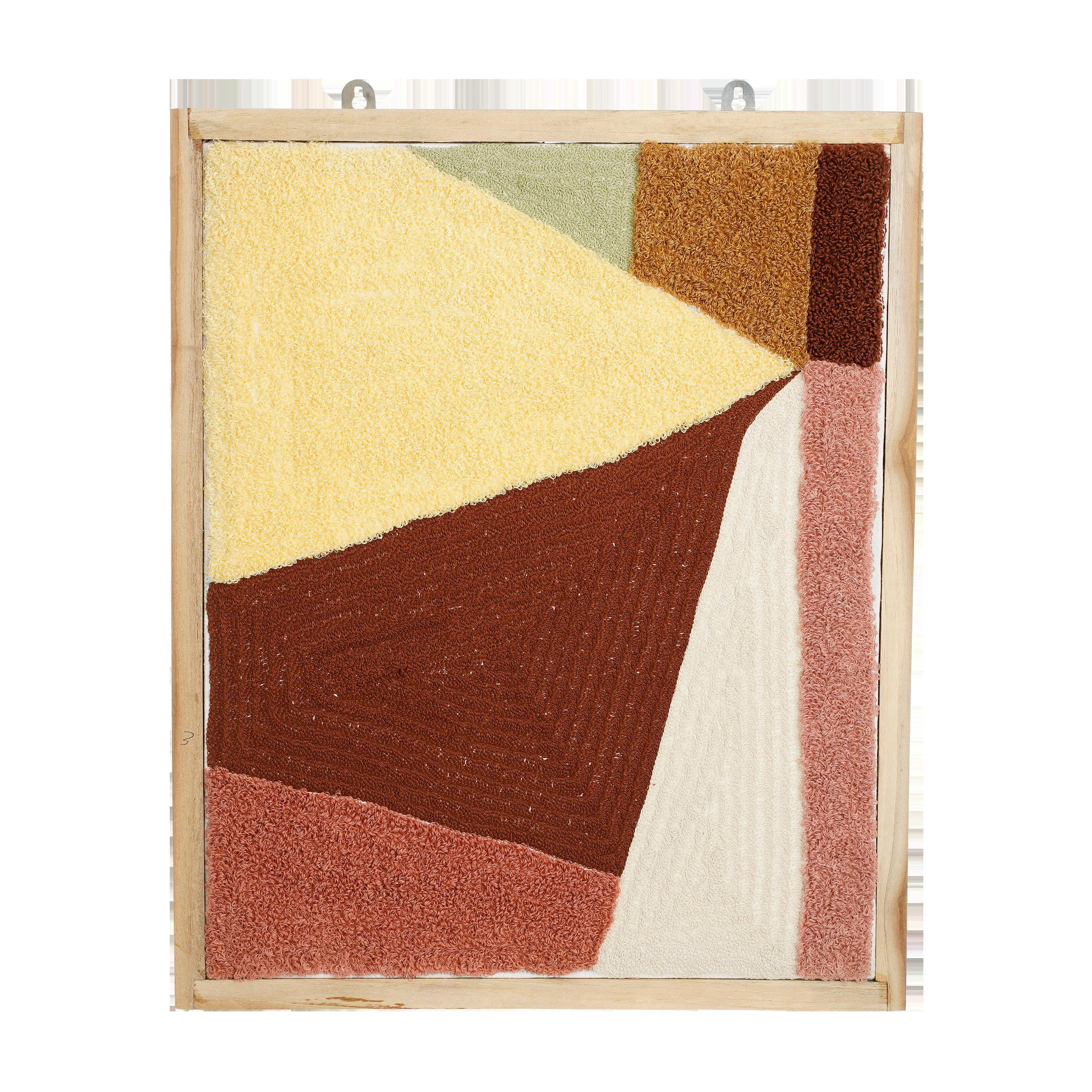 - Décoration murale en coton et bois marron foncé 59x45