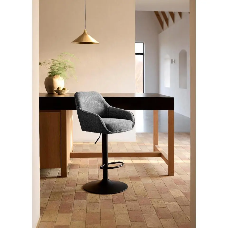 Nordic Home - Ellis verstelbare barstoel stof - grijs