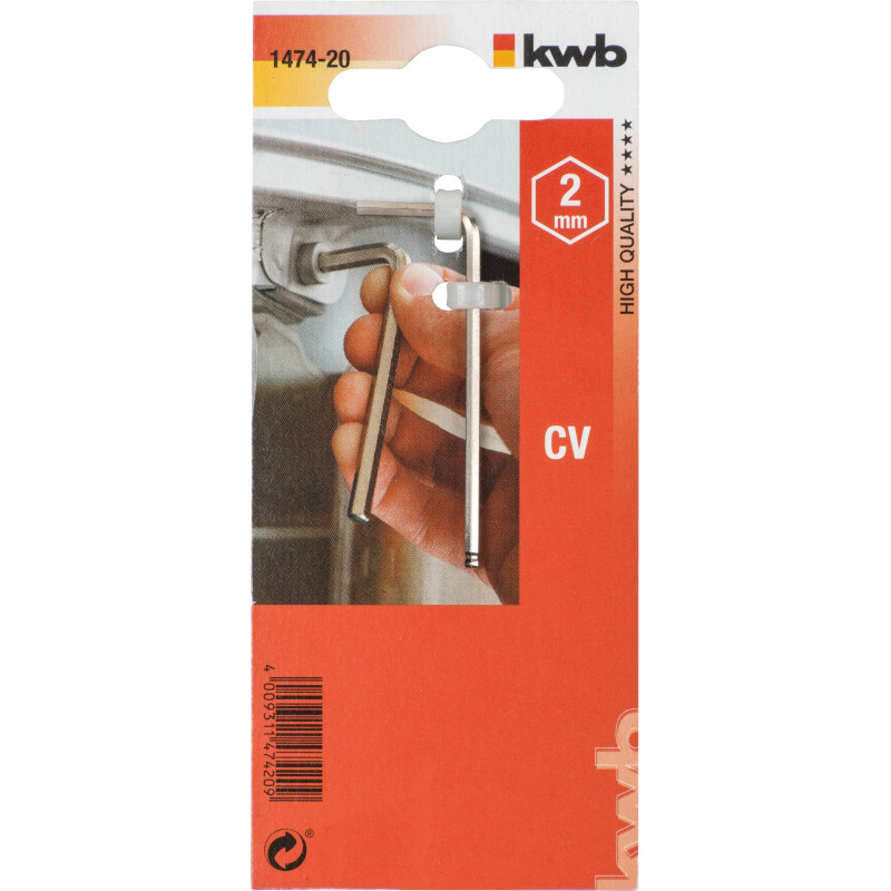 Clé mâle à 6 pans 2 mm KWB