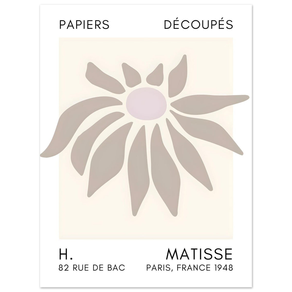 Artfulprints Poster Matisse – Deep sea dance grey  - 30x40 cm - Grijs