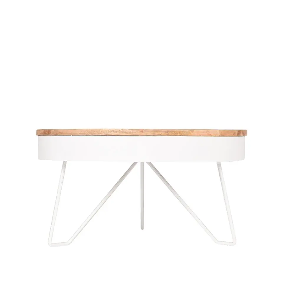 LABEL51 Salontafel Saran - Wit - Metaal - Rond - 80 cm