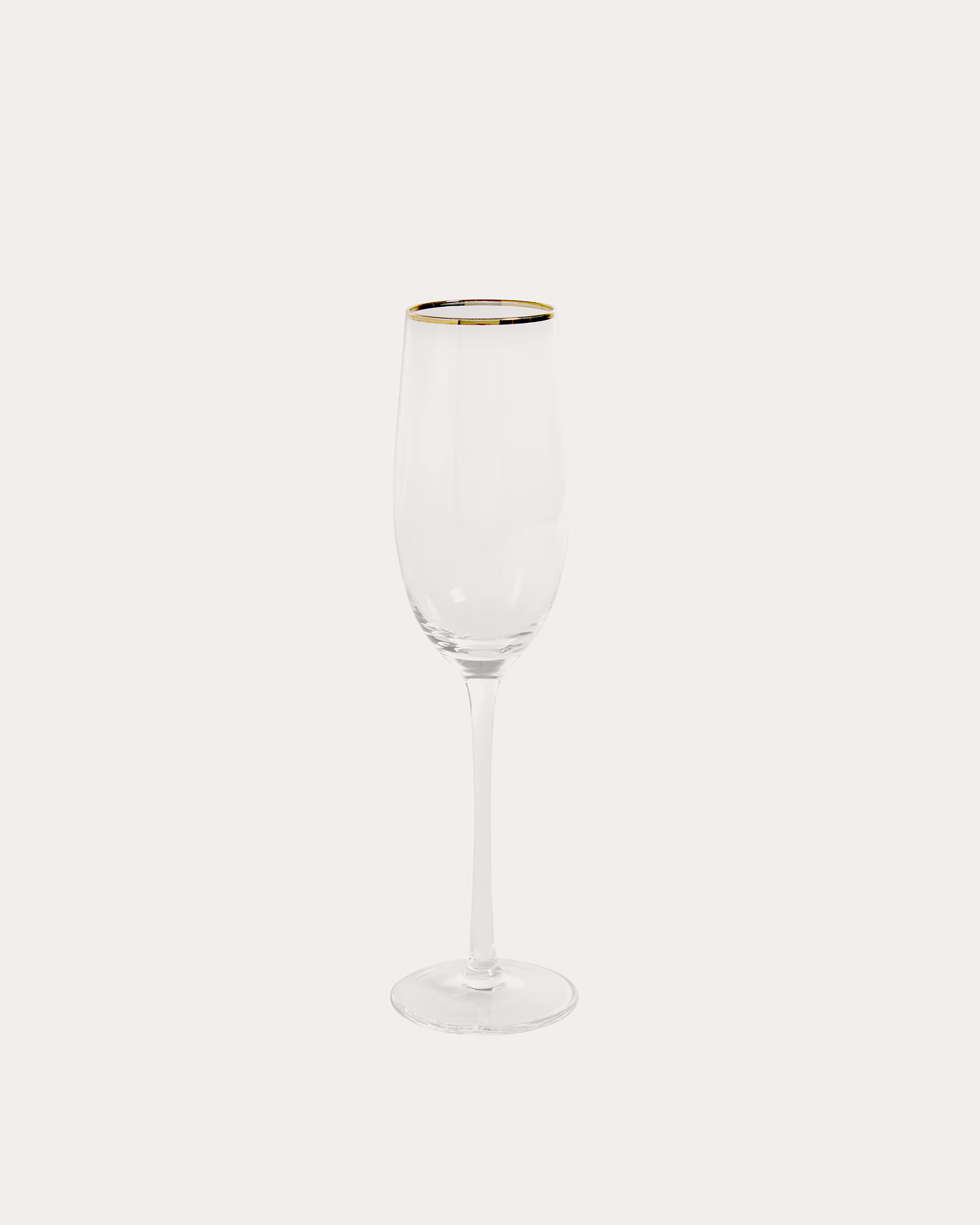 Copa de cava Rasine de cristal transparente y detalle dorado 20 cl