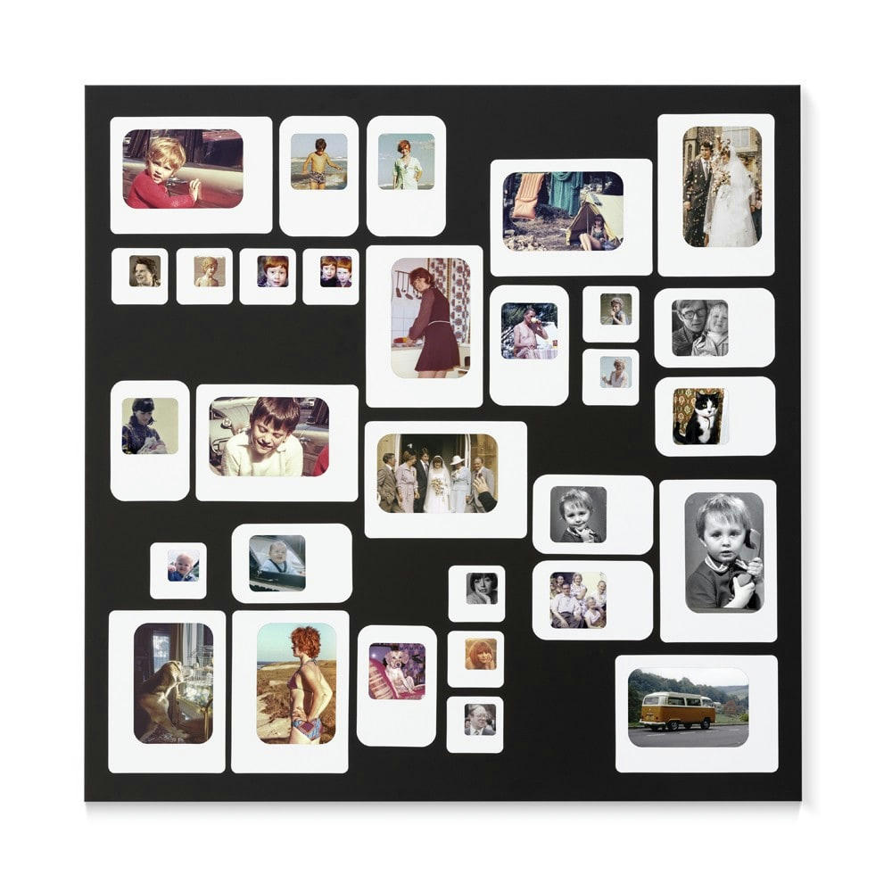 M30 - Cadre photo design pêle mêle noir 69x69cm