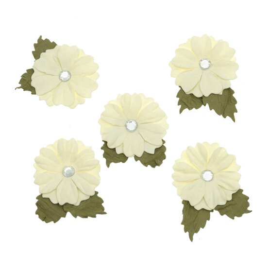 Handmade Ivory Pearl Joy Flowers 5 Pack