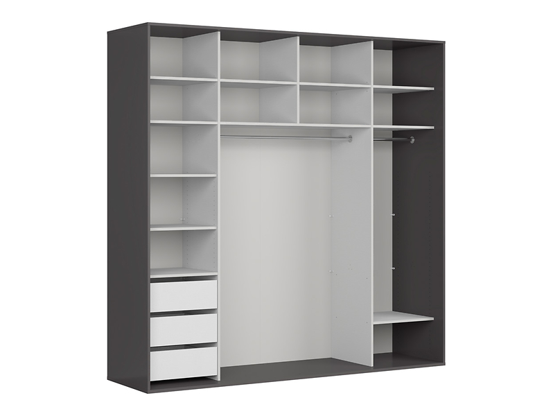 Szafa przesuwna Flex 240 cm z lustrem grafit