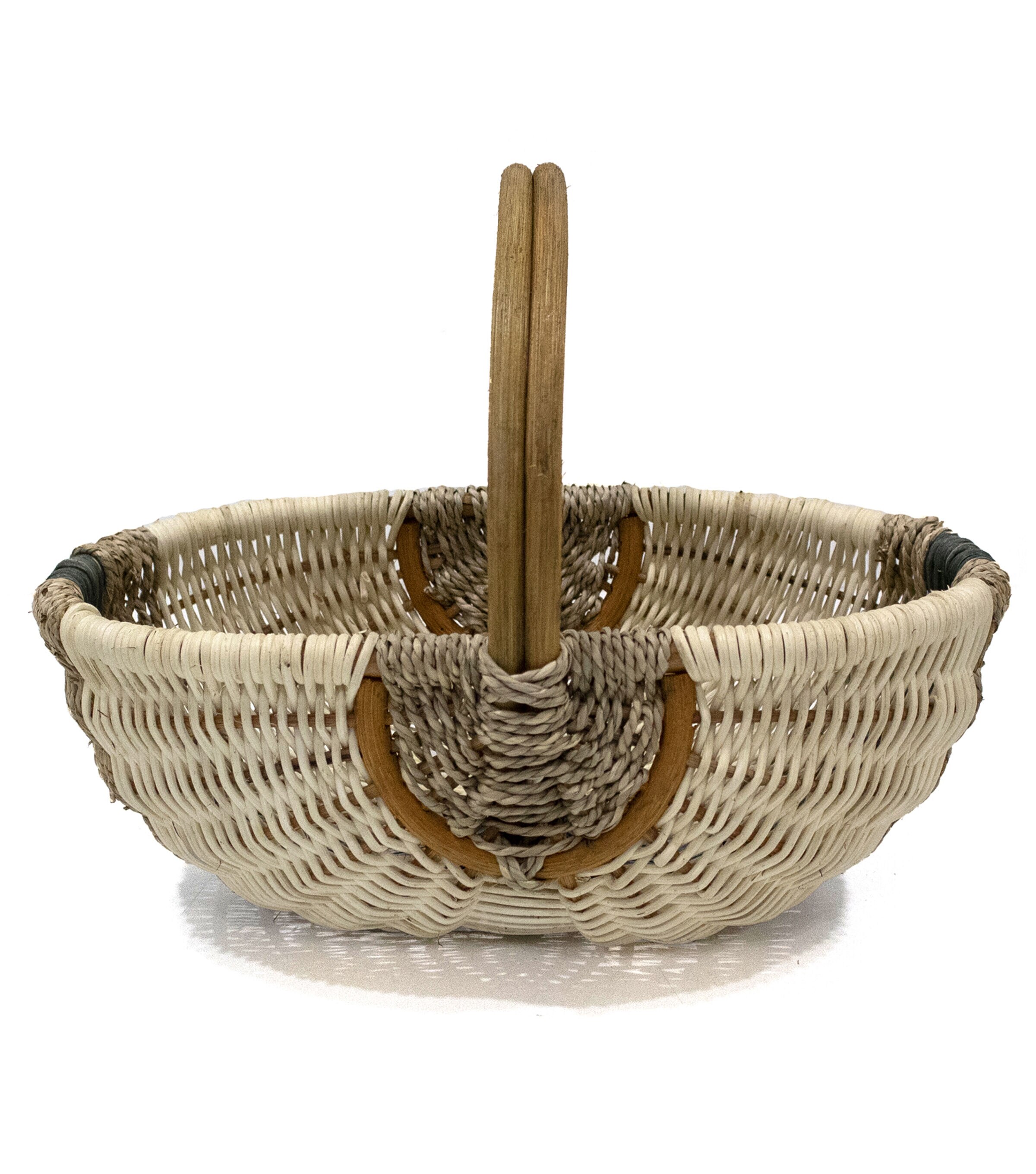 16 x 10 Seagrass & Rattan Basket With Handle by Place & Time