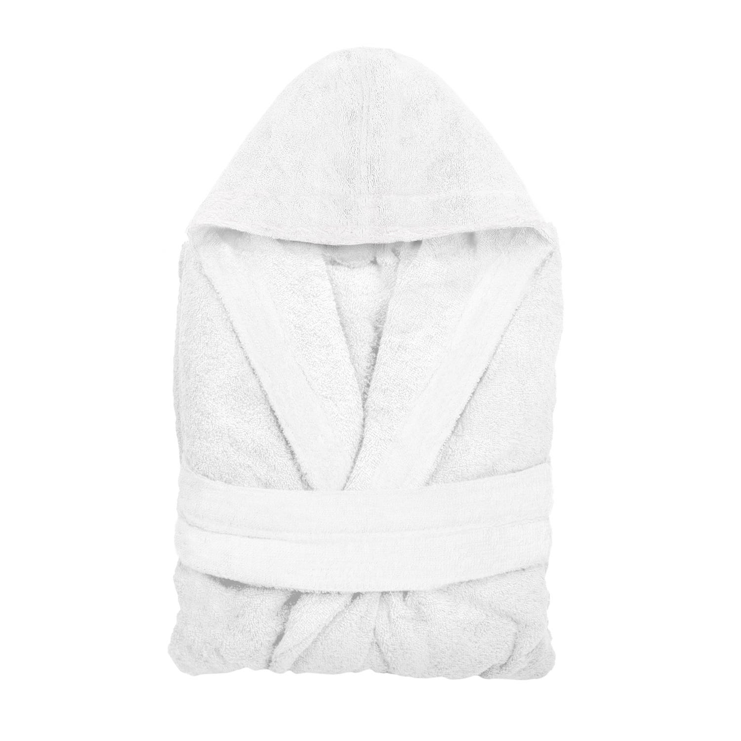 Accappatoio con cappuccio L/XL cotone bianco Basik