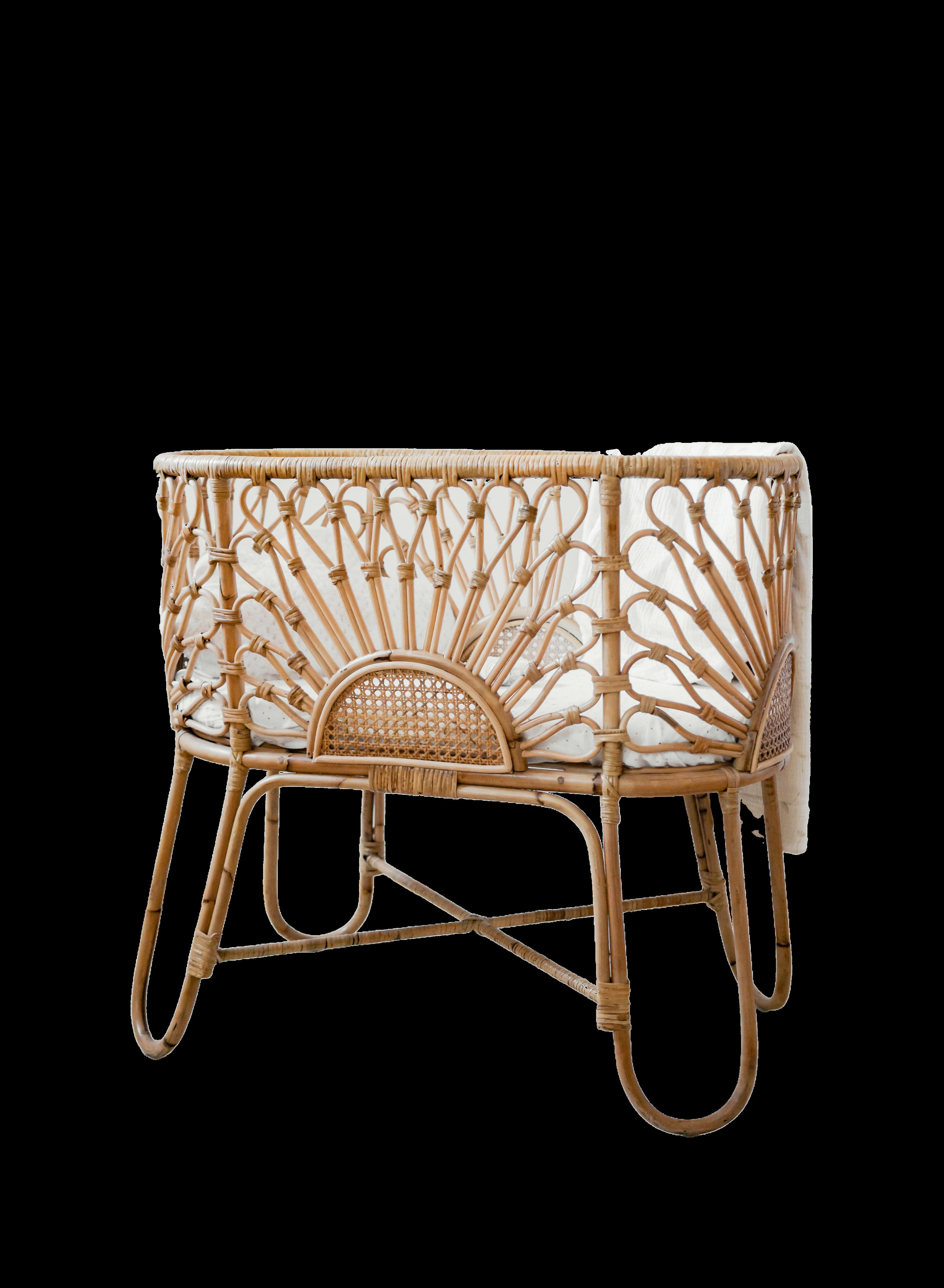 Flores - Berceau bébé en rotin naturel et cannage Fantaisie