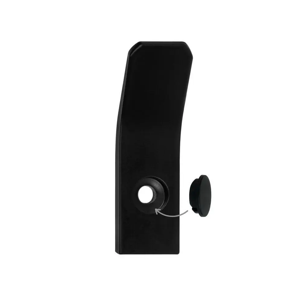 QUVIO Haakje metaal wand - Zwart - Set van 2