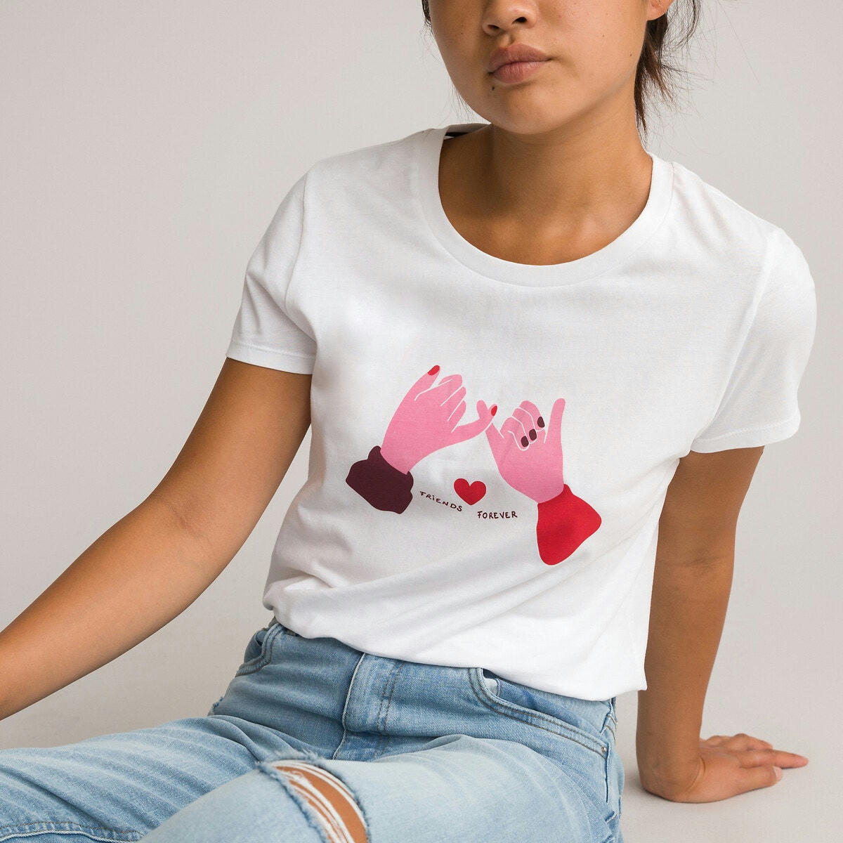 Lot de 2 T-shirts col rond imprimé devant