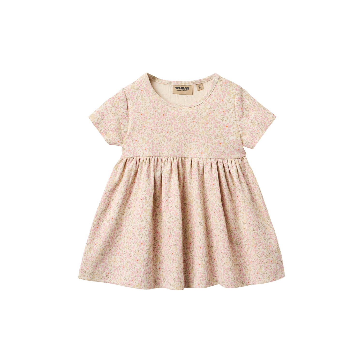 Jersey Dress S/S Nova, coral flowers