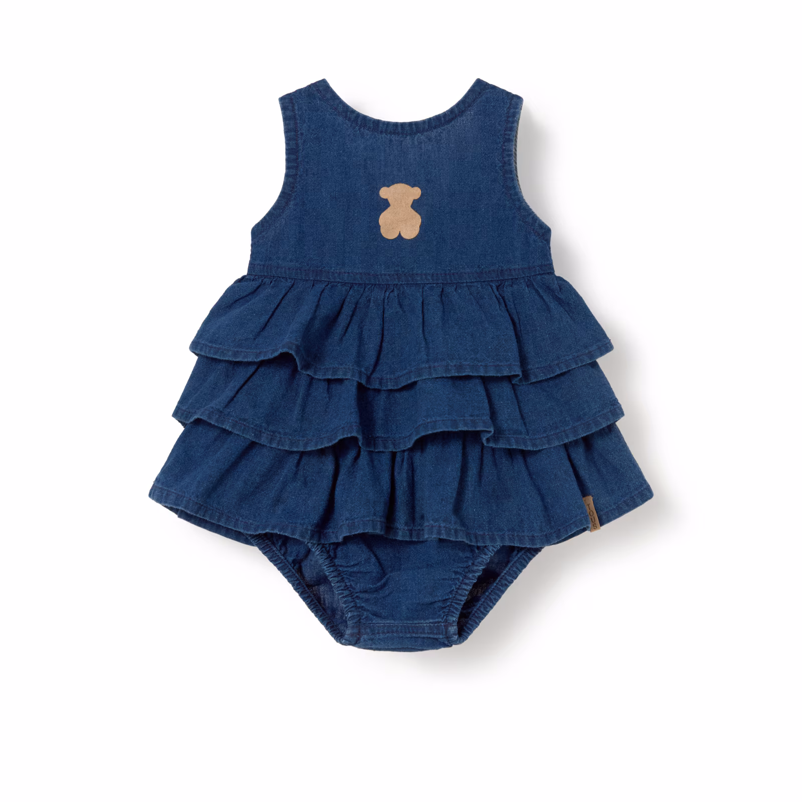 Vestido de bebé niña con volantes Jeans azul