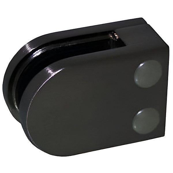 4 x Pince à verre plate modèle 02 - Ep. verre 8 mm - Inox noir anthracite