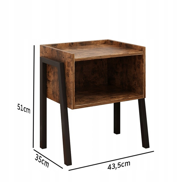 Szafka nocna loft drewniana industrialna