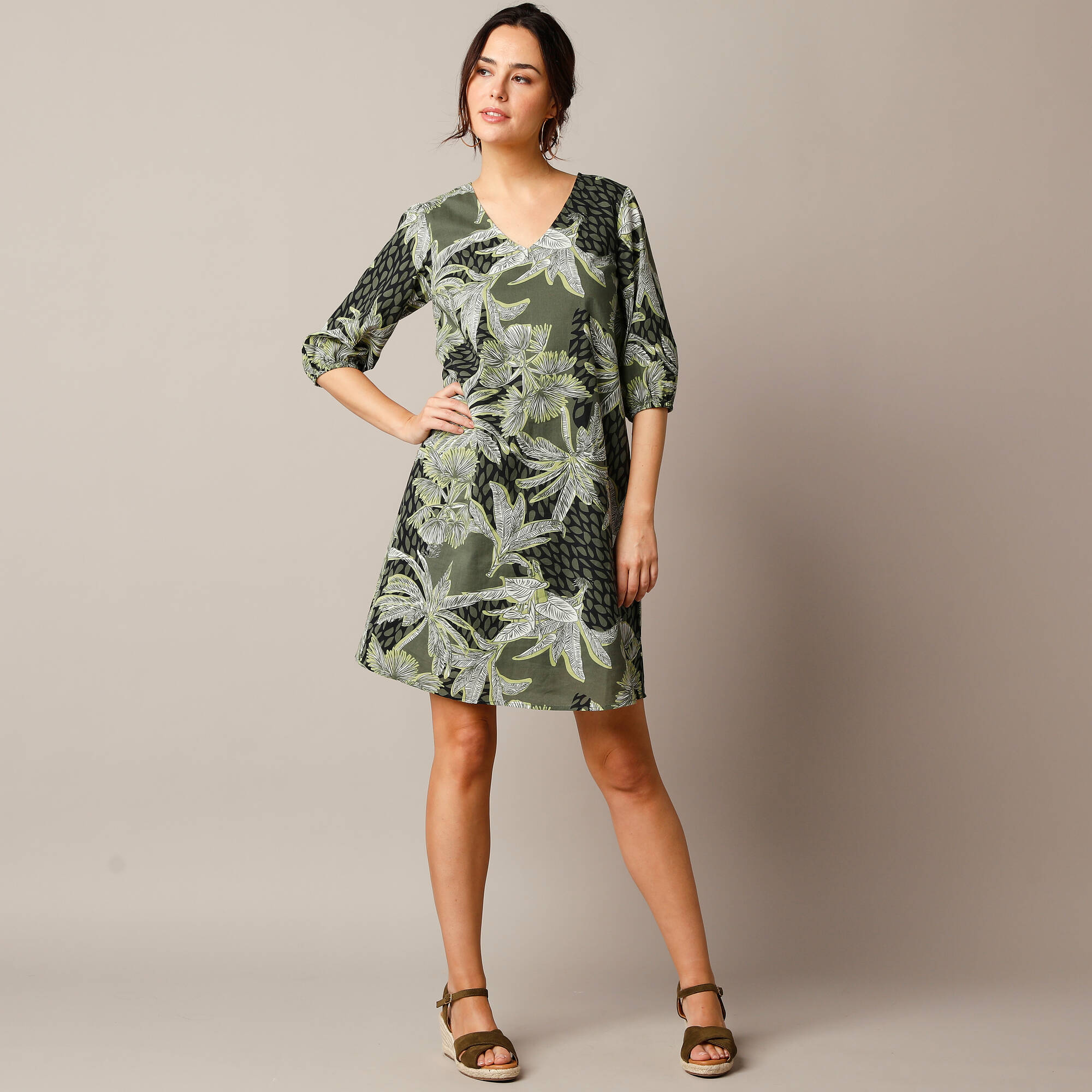 Robe housse imprimée, coton biologique**