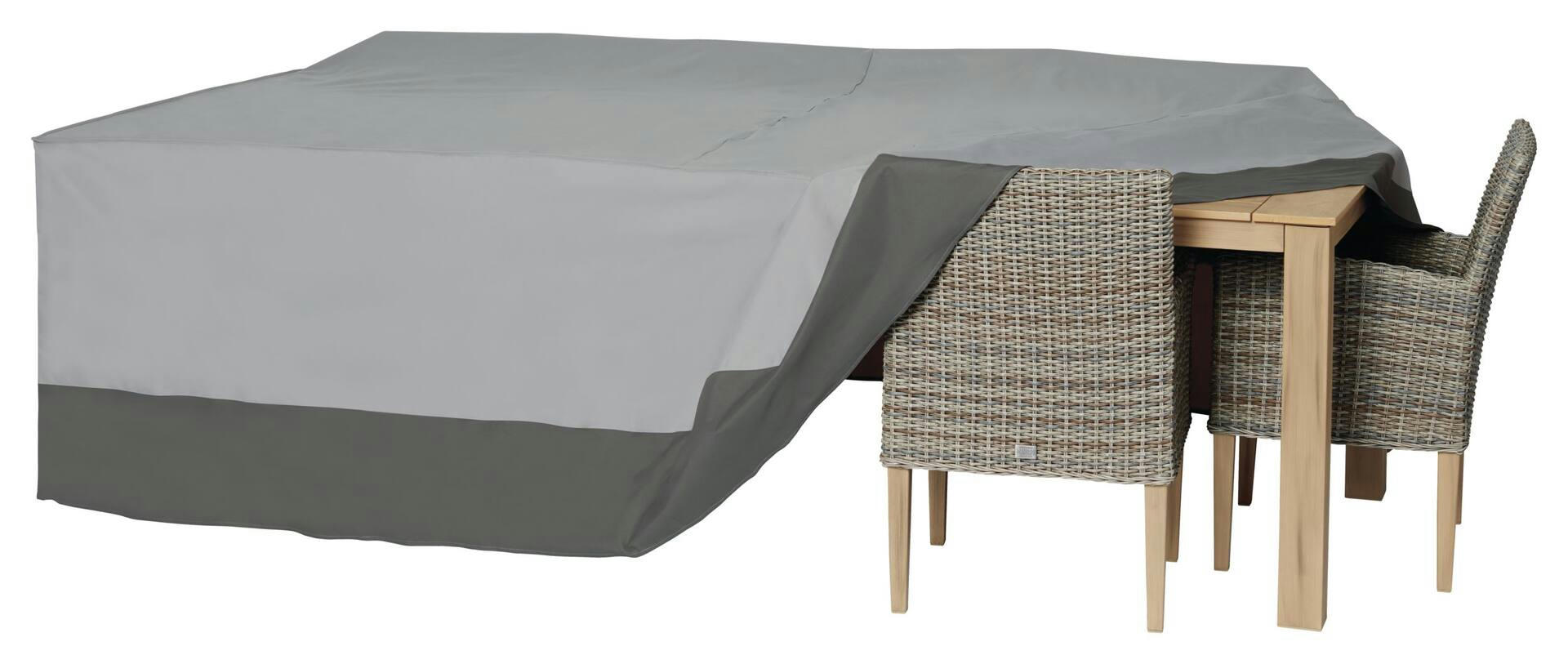 TRIPEL Outdoor/Patio Dining Table Cover, Water Resistant, UV Protected, Grey, 112x84x30-in