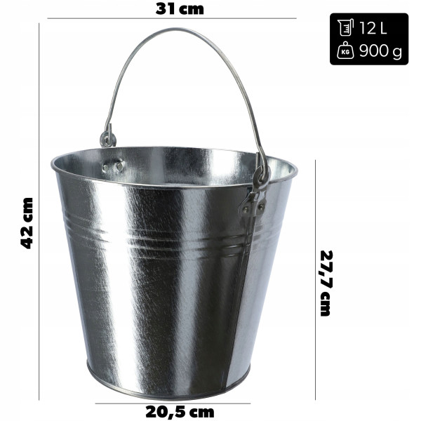 Wiadro Wiaderko Ogrodowe Ocynkowane Metalowe 12 L
