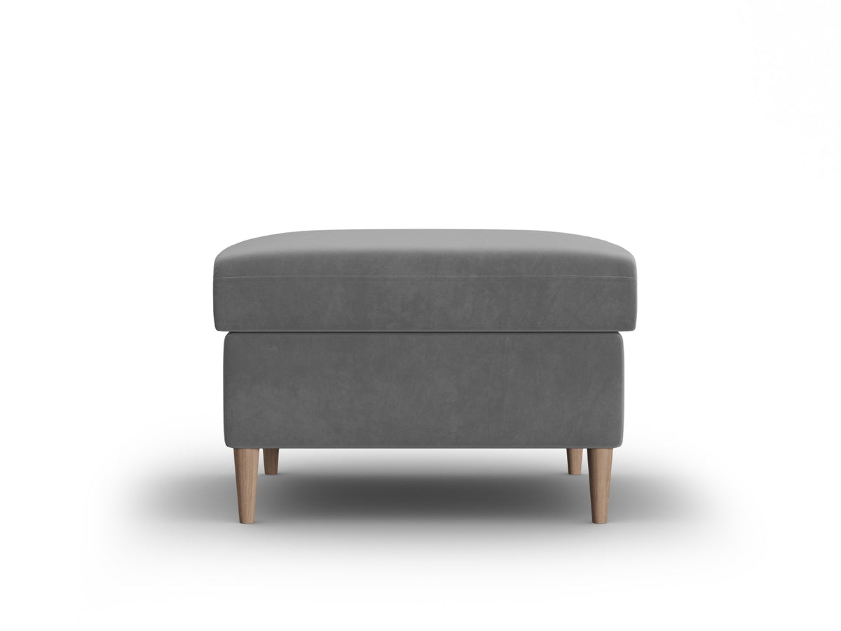 Cosmopolitan Design Poef Kyoto flueel lichtgrijs - 70x70x45cm