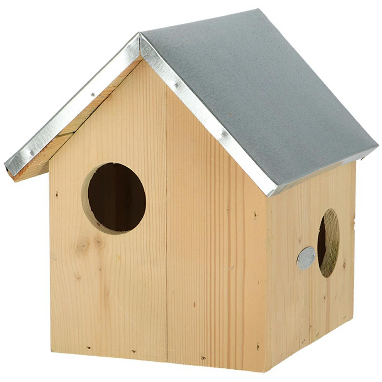 Domek dla wiewiórek drewniany brązowy 29x25x25 cm z trzema otworami