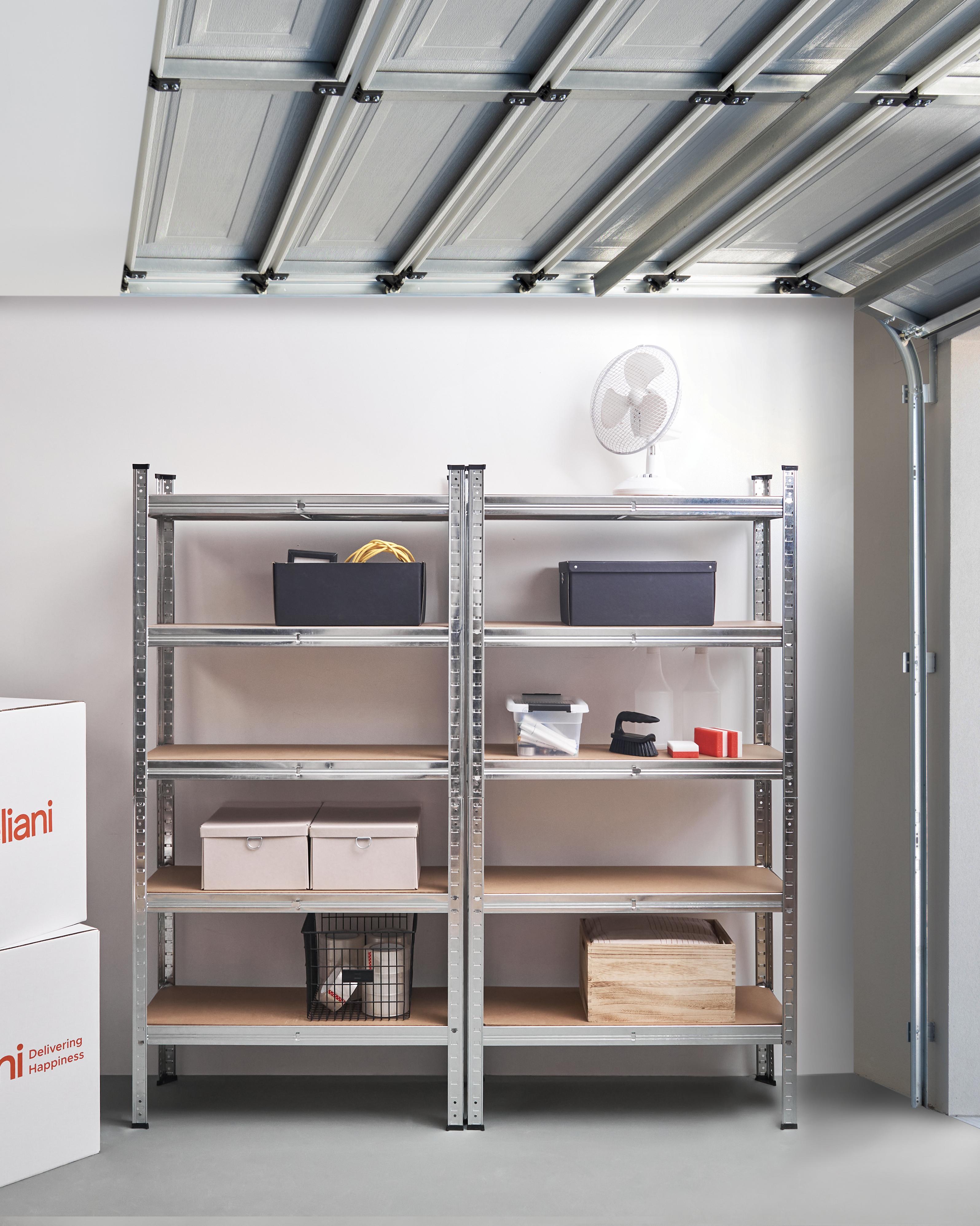 Set of 2 Garage Shelves XITTA Metal 150 cm 75 cm Silver