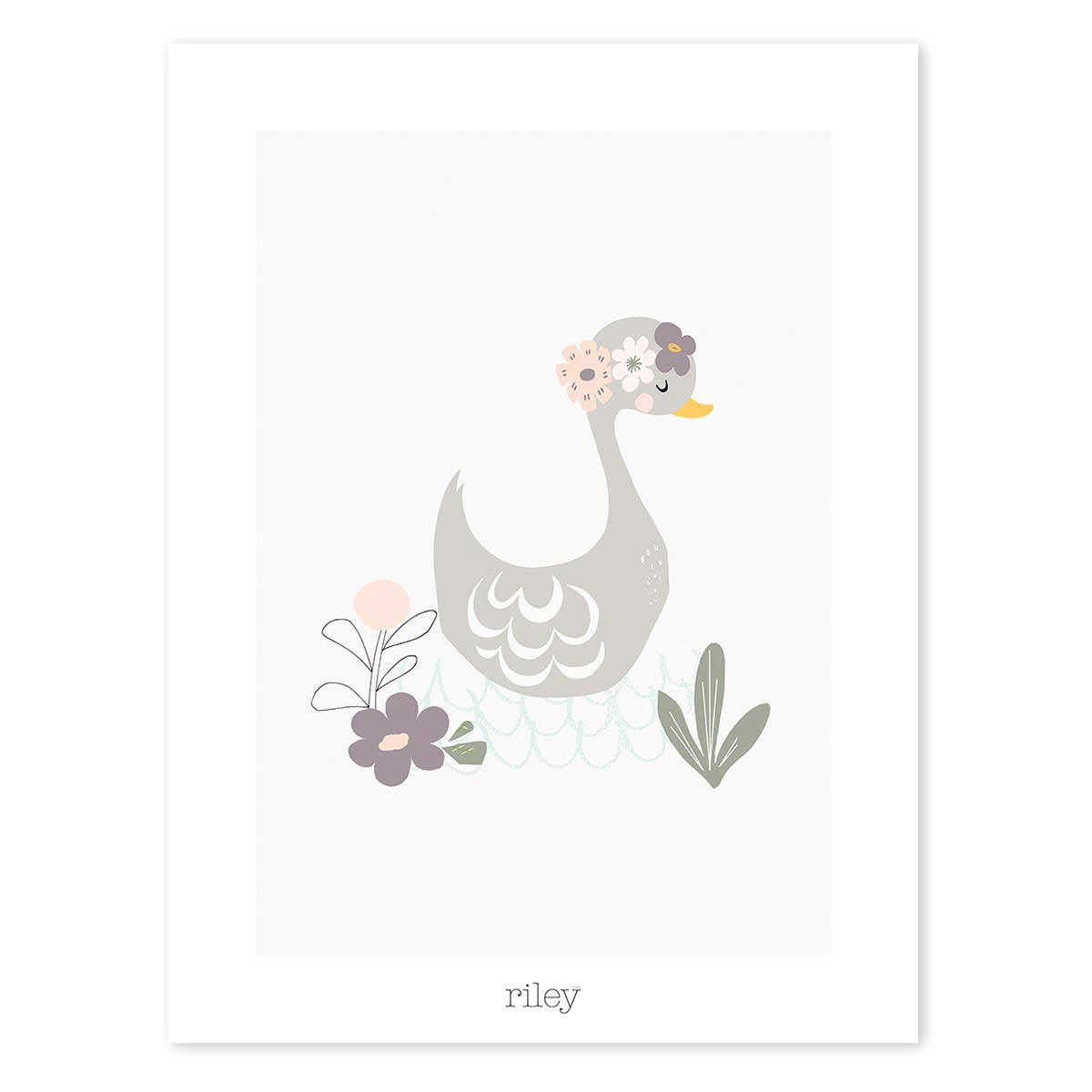 MY LOVELY SWAN - Affiche cygne en Papier Beige