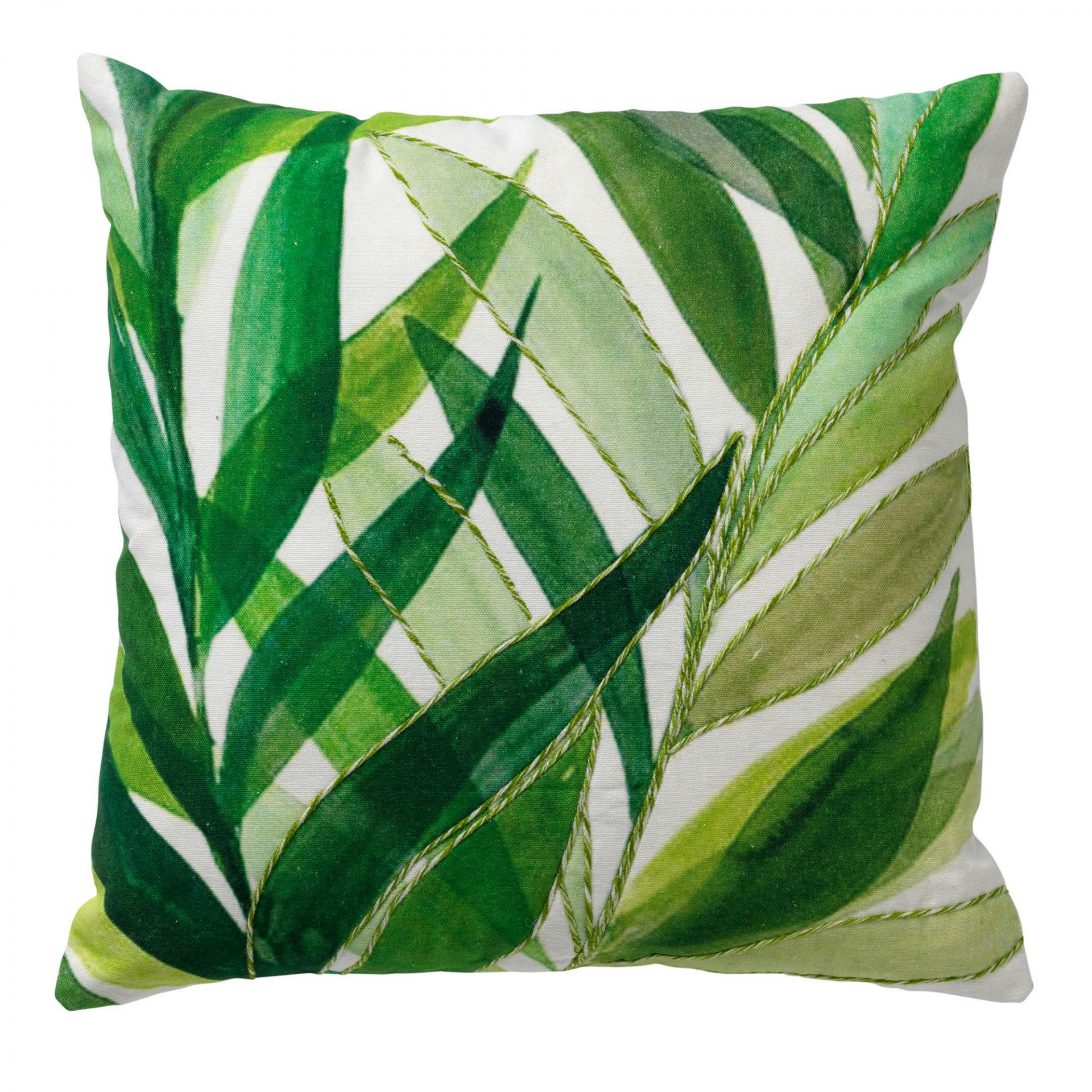 - Coussin - blanc en coton 45x45 cm avec motif fleuri