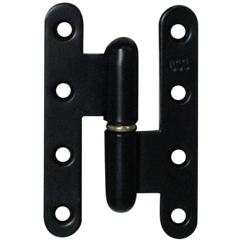Paumelle droite arrondie noire 80 x 140 mm 3 pièces TEKNIBOX