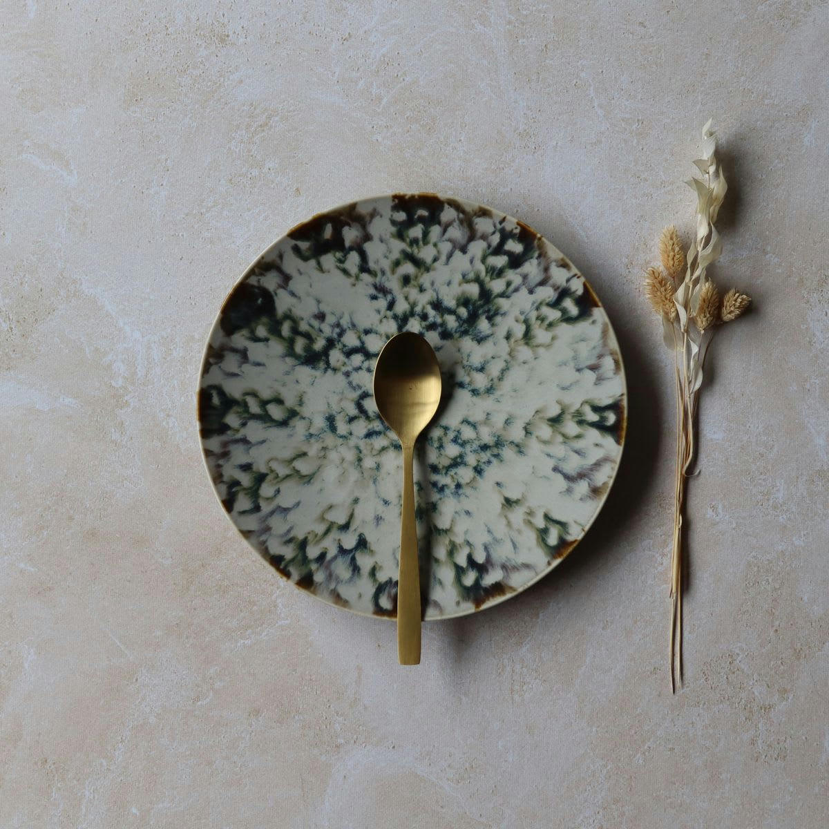 MAKA - Lot de 6 assiettes plates abstraites en porcelaine 27cm