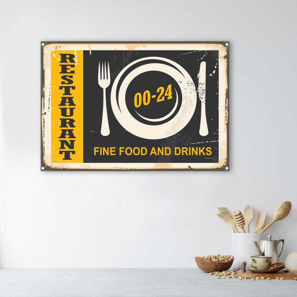 Feeby Obraz na płótnie Godziny otwarcia retro 60x40