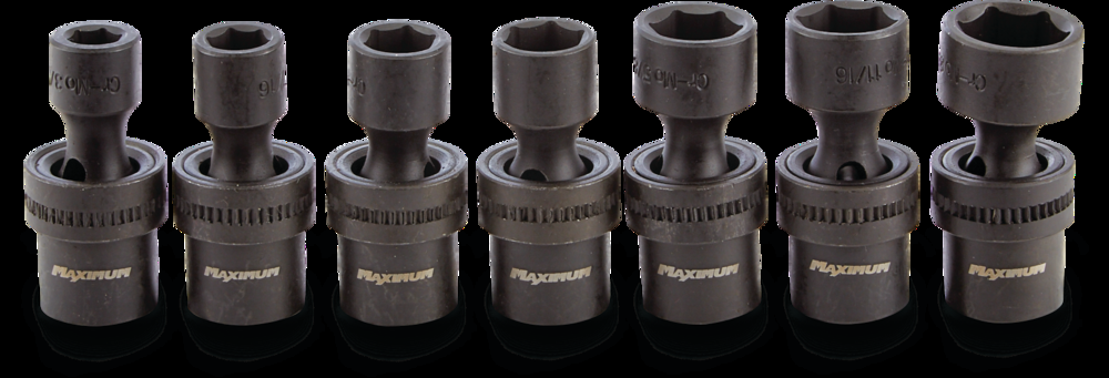 MAXIMUM 3/8-in Drive Swivel Impact Socket Set, 7-pc, SAE, CRMO