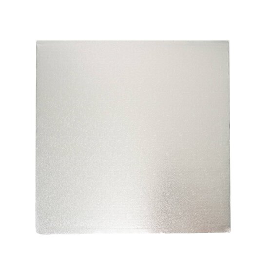 Silver Square Double Thick Card Cake Board 14 Inches