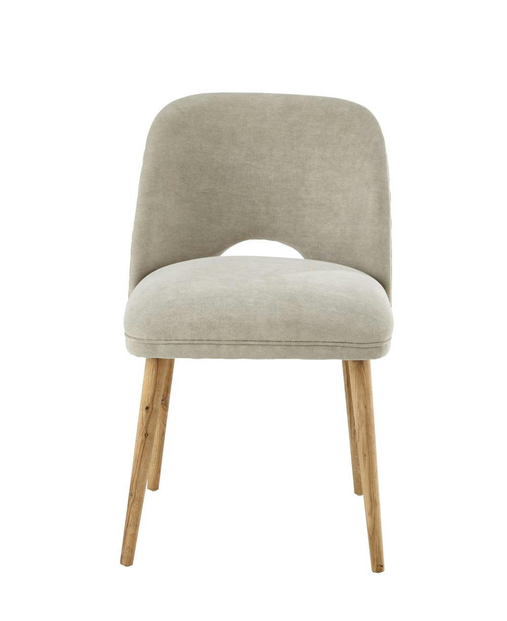 Meryl - Chaise en lin et chêne massif