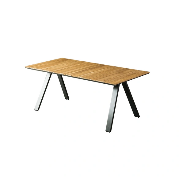 Tischgruppe »DAVINA«, 5-tlg., Braun, Holz, Aluminium, Kunststoff
