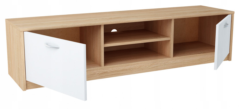 Szafka stolik RTV 2DC 160cm BIAŁY-SONOMA komoda