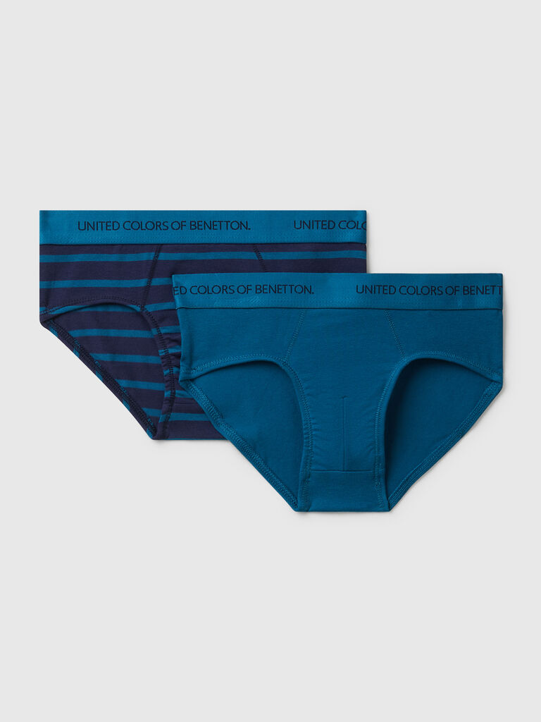 Set of two pairs of underwear in stretch cotton