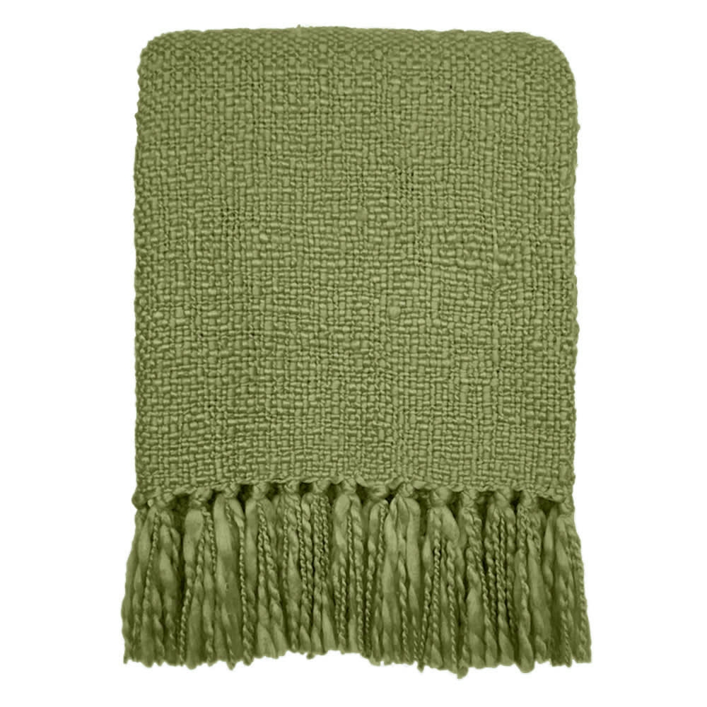 SOLID - Plaid vert jungle foncé 125x150