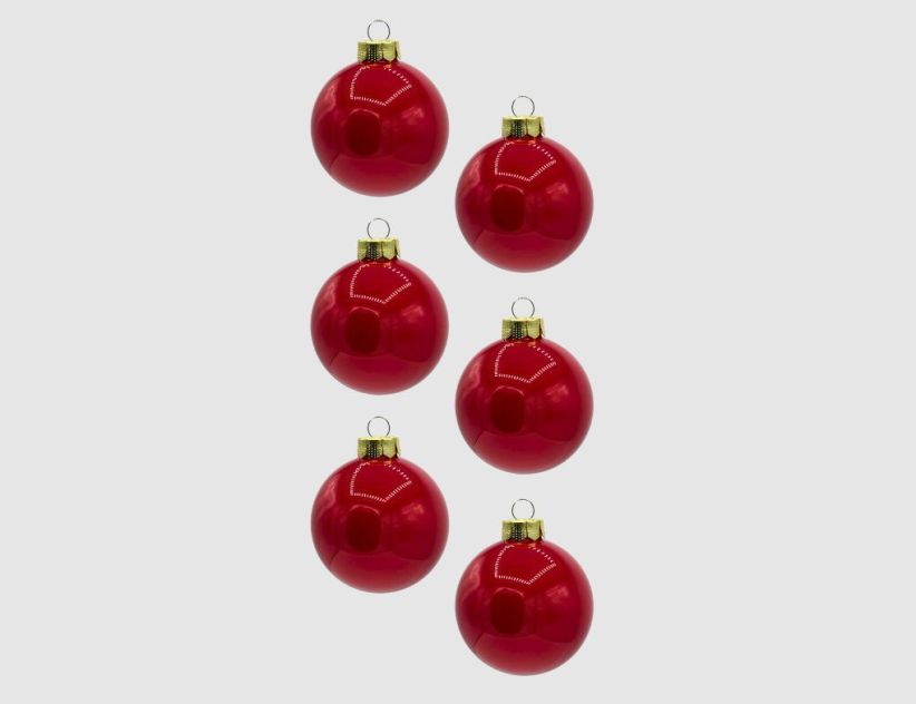 Weihnachtskugeln Rot Glas Ø8cm opal