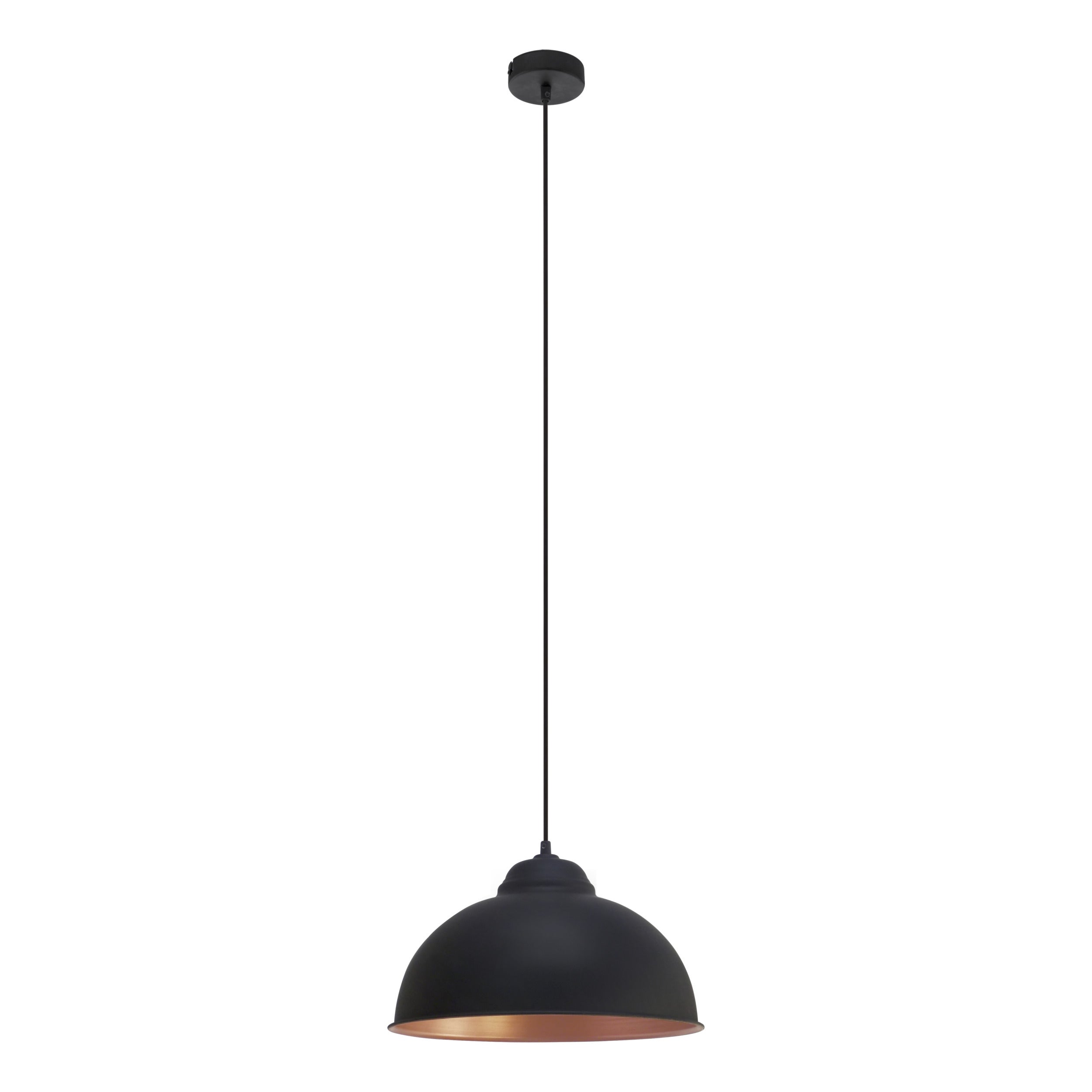 EGLO hanglamp Truro 2 - 1 lichts - ø370mm. - zwart, koper