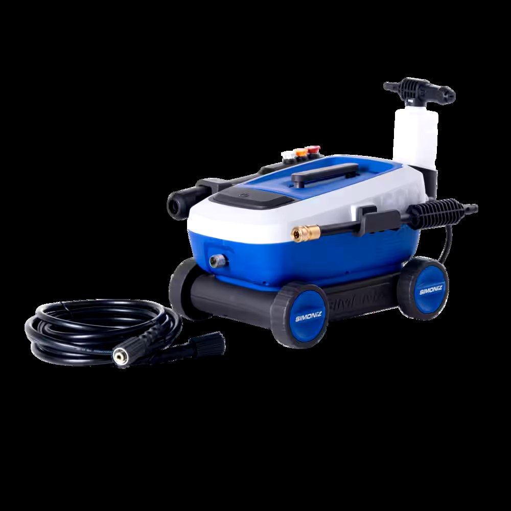 SIMONIZ 1600 PSI 1.25 GPM 4-Wheel Electric Power Pressure Washer w/ Foam Blaster Attachment