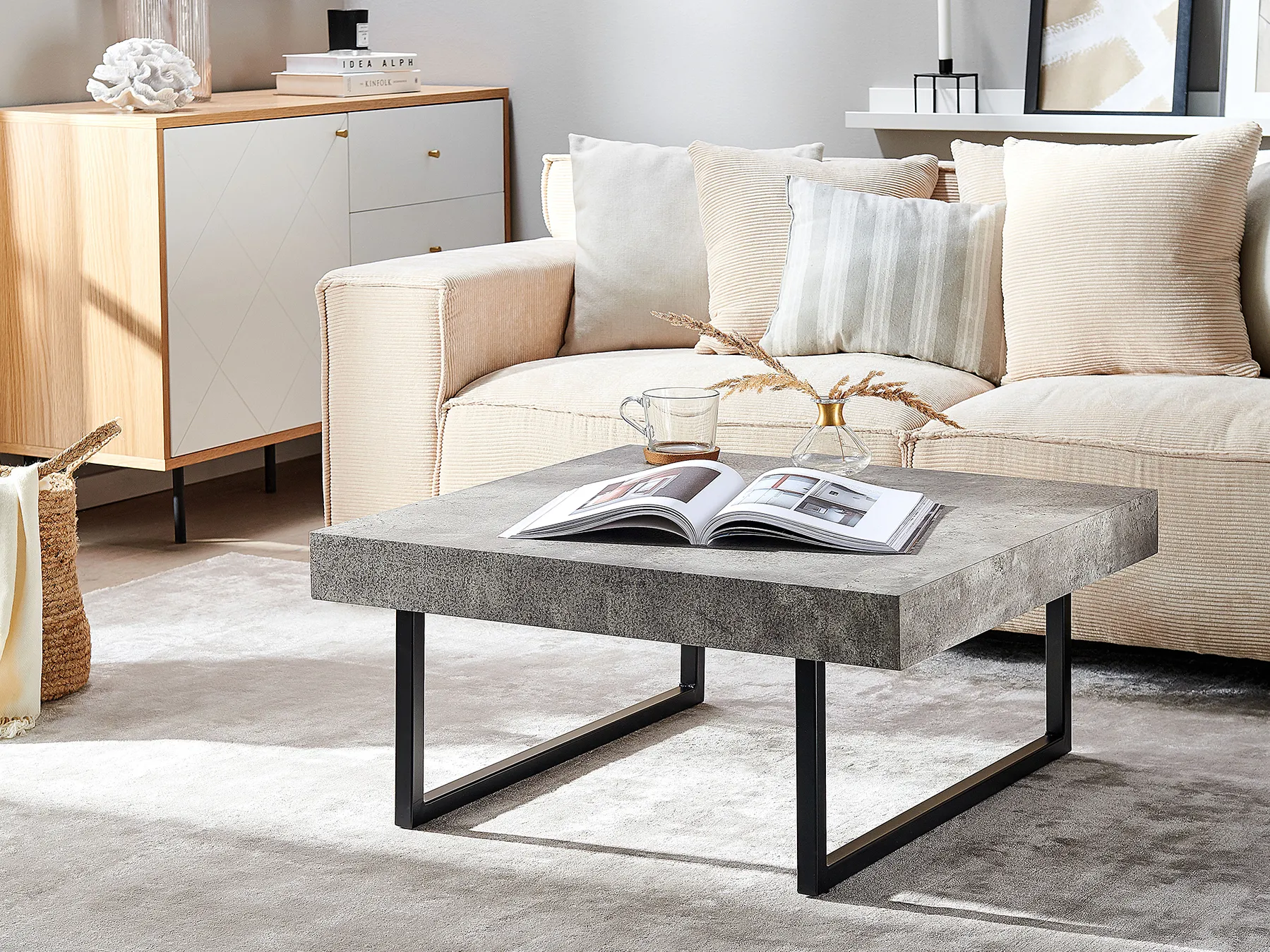Coffee Table DELUZ Grey Concrete Effect